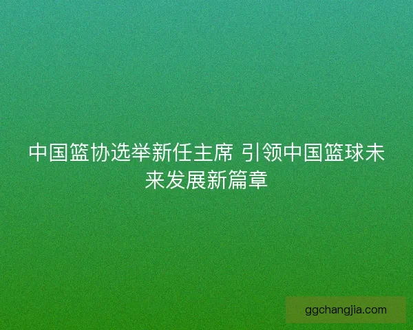中国篮协选举新任主席 引领中国篮球未来发展新篇章